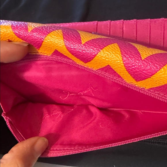 Vera Bradley Zigzag Pink and Orange Wallet - Picture 4 of 5